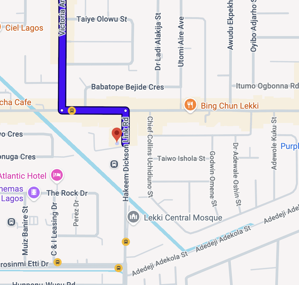 Map of Hakeem Dickson Link Road, Lekki